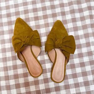 Madewell Remi Bow Suede Mule Flat Slip-On Shoes